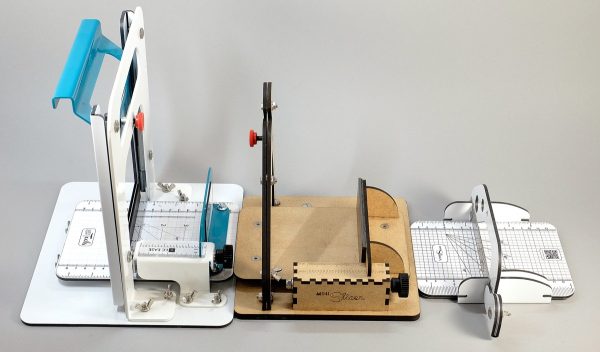 Comparison of the size of the three Lucy Clay Tools slicers.