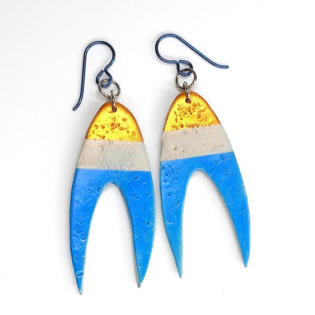 Space-theme polymer clay earrings
