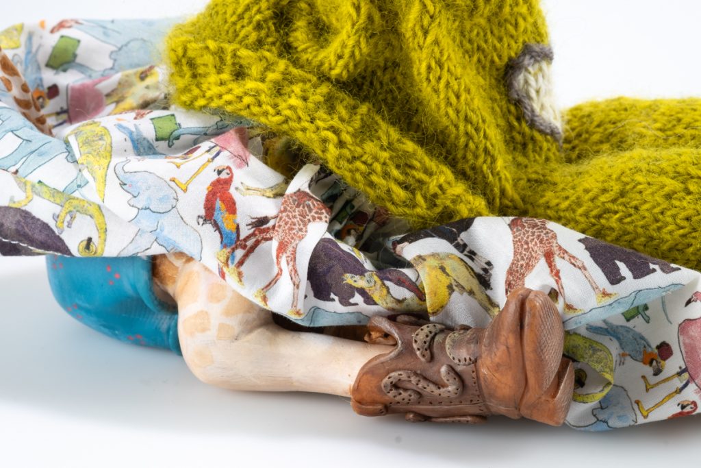 Daisy, a whimsical giraffe sculpture by Melissa Terlizzi. Cat No. 24-009