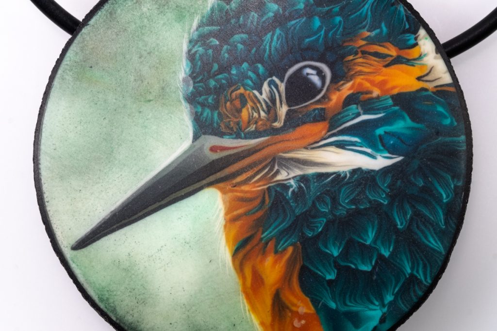 Kingfisher Pendant by Claire Wallis. Cat. No. 24-039